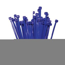 KT Accessories Cable Ties, Blue, 200mm x 4.8mm, 25 Pack