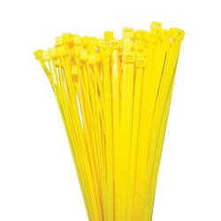 KT Accessories Cable Ties, Yellow, 200mm x 4.8mm, 25 Pack