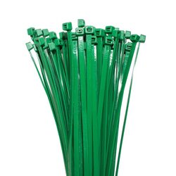 KT Accessories Nylon Cable Ties, Green, 200mm Long x 4.8mm Wide, Pack of 100