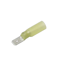 KT Accessories Connectors, Waterproof, Male, Yellow, 6.3mm, 5 Pcs