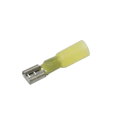 KT Accessories Connectors, Waterproof, Female, Yellow, 6.3mm, 5 Pcs