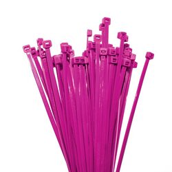 KT Accessories Nylon Cable Ties, Pink, 300mm Long x 4.8mm Wide, Pack of 25.
