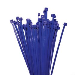 KT Accessories Nylon Cable Ties, Blue, 300mm Long x 4.8mm Wide, Pack of 100