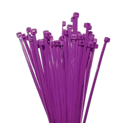 KT Accessories Nylon Cable Ties, Purple, 300mm Long x 4.8mm Wide, Pack of 100