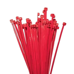 KT Accessories Nylon Cable Ties, Red, 300mm Long x 4.8mm Wide, Pack of 100.