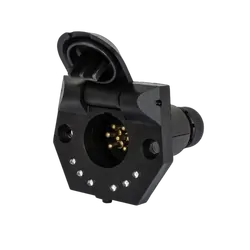 KT Accessories 7 Pin, Small Round Trailer Socket, LED