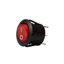 KT Accessories Red Illuminating Round Rocker Switch, On/Off, 20mm Diameter, 10Amps at 12V, Bulk Pack