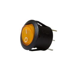 KT Accessories Amber Illuminating Round Rocker Switch, On/Off, 20mm Diameter, 10Amps at 12V, Bulk Pack