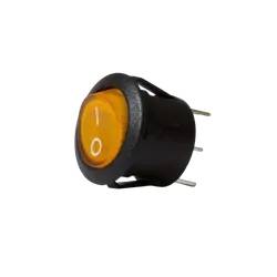 KT Accessories Amber Illuminating Round Rocker Switch, On/Off, 20mm Diameter, 10Amps at 12V, Bulk Pack