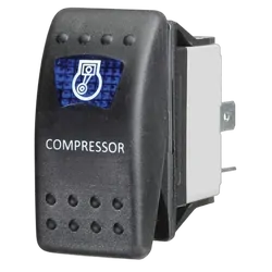 KT Accessories Blue LED 'Air Compressor' Sealed Rocker Switch, On/Off, 16Amps at 12V,
