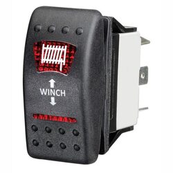 KT Accessories Red LED ‘Winch’ Sealed Rocker Switch, On/Off, 16Amps at 12V,