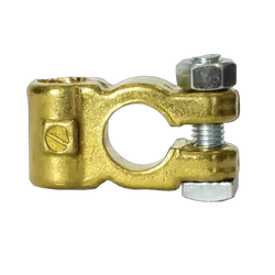 KT Accessories Battery Terminal, Brass Plated, Side Entry, Negative, Pack