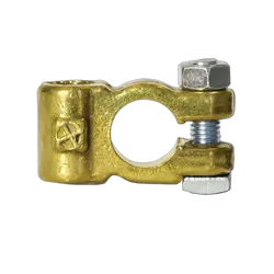 KT Accessories Battery Terminal, Brass Plated, Side Entry, Positive