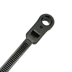 KT Accessories Mounting Head Cable Ties, Black UV Treated, 150mm Long x 3.6mm Wide, 100 Pack