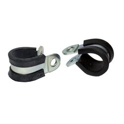 KT Accessories Cable Clamps, Metal, Rubber, 10mm, Pkt 4