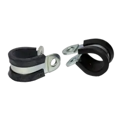 KT Accessories Cable Clamps, Metal, Rubber, 8mm, Pkt 4