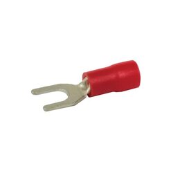 KT Accessories Terminals, Fork, Red, 4mm, Double Grip