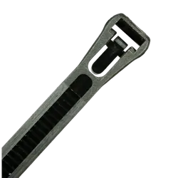 KT Accessories Releasable Cable Ties, Black UV Treated, 130mm Long x 7.6mm Wide, 100 Pack