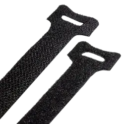 KT Accessories Velcro Straps, Black, 200mm Long x 19mm Wide, 100 Pack