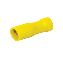 KT Accessories Terminals, Female, Yellow, Fully Insulated, 6.3mm, Pack 8