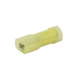 KT Accessories Terminals, Female, Yellow, Fully Insulated, 6.3mm, Nylon, Pack 8