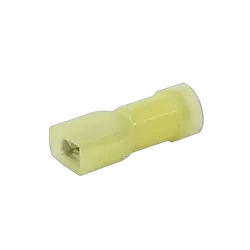 KT Accessories Terminals, Female, Yellow, Fully Insulated, 6.3mm, Nylon, Pack 8