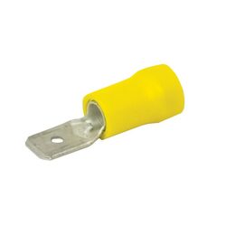 KT Accessories Terminals, Male, Yellow, 6.3mm, Pack 8