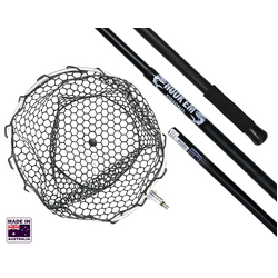 Hookem Telescopic Land Based Net - Interchangeable Offset Head - Rubber Netting - 2.0M To 3.6M