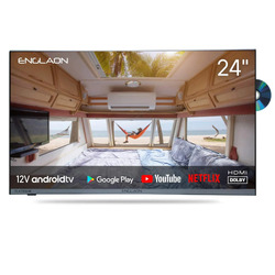 ENGLAON Frameless 24 Full HD SMART LED 12V TV with Built-in DVD player and Bluetooth Android 11