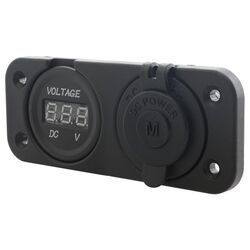 Dual Flush Mount With 1 X Voltmeter & 1 X Merit Socket With Cover