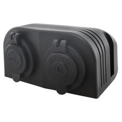 Dual Surface Mount With 1 X Usb Socket & 1 X Merit Socket With Covers