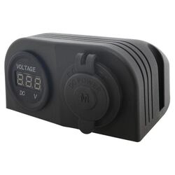 Dual Surface Mount With 1 X Voltmeter & 1 X Merit Socket With Cover