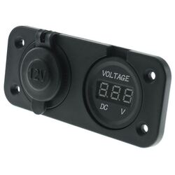 Dual Flush Mount With 1 X Cigarette & 1 X Voltmeter Meter With Acc Cover