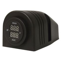 Surface Mnt Voltmeter 6 - 60V Main & Aux. Batteries Dual Voltmeter