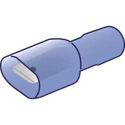 Fully Insulated Male Blade Blue Polycarbonate 6.3X0.8Mm 50 Pack