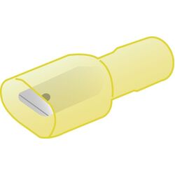 Fully Insulated Male Blade Yellow Polycarbonate 6.3X0.8M 10 Pack