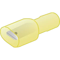 Fully Insulated Male Blade Yellow Polycarbonate 6.3X0.8M 50 Pack