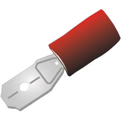 Blade Male Terminal Red 100Pk Vinyl Insulated Suits: 2.5-3Mm Cable 6.3X0.8Mm