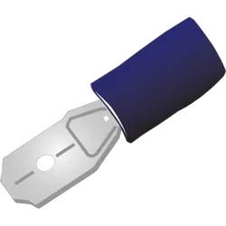 Blade Male Terminal Blue 100Pk Vinyl Insulated Suits: 4Mm Cable 6.3X0.8Mm