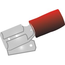 2-Way Insulated Red Connector 6.3Mm 10 Pack