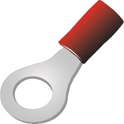 Ring Terminal Ins Red 25Pk Vinyl Insulated Suits: 2.5-3Mm Cable 5Mm
