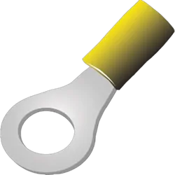Ring Terminal Ins Yellow 100Pk Vinyl Insulated Suits: 5-6Mm Cable 5Mm