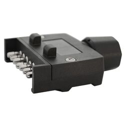 7 Pin Flat Trailer Plug [Ea] Nickel Plated Terminals Screw Nut S/S Screws