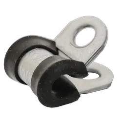 6Mm Cable Clamp [Pack Of 10] Width 15Mm Hole Size 6.4Mm Epdm Rubber Mild Steel