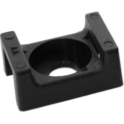 Cable Tie Mount Black [100Pcs] Saddle Type 6.4Mm Hole Nylon6/6 Accepts Up To 8.7Mm