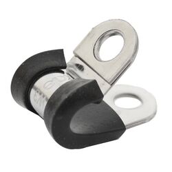 9Mm S/S Cable Clamp [10Pcs] Width 15Mm Hole Size 6.4Mm Epdm Rubber Stainless Steel