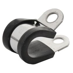 13Mm S/S Cable Clamp [10Pcs] Width 15Mm Hole Size 6.4Mm Epdm Rubber Stainless Steel