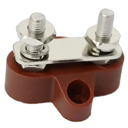 M6X31.5Mm Red Twin Power Post 48V/100A S/S Stud & Washer Tin Plated Brass Link
