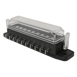 10 Way Mini And Ats Fuse Block With Weatherproof Clear Cover