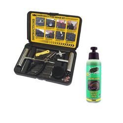 Mean Mother Heavy Duty Tyre Repair Kit and Liquid Patch Puncture Sealant Bundle